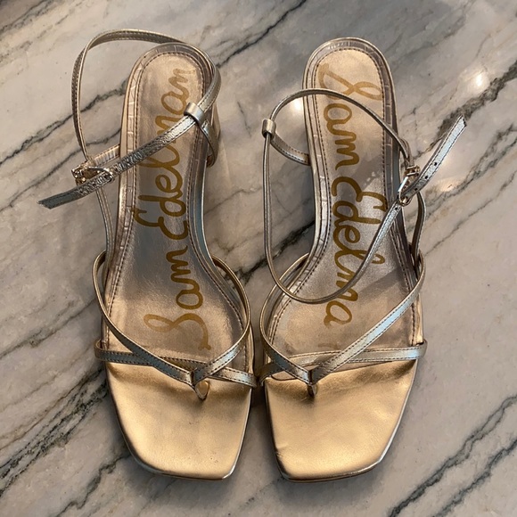Sam Edelman GOLD Strappy heels size 9.5 *Himena* ✨✨✨ - Picture 1 of 10
